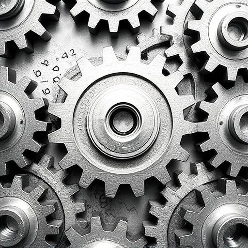 A stylized graphic of interconnected gears, symbolizing economic collaboration and potential friction.