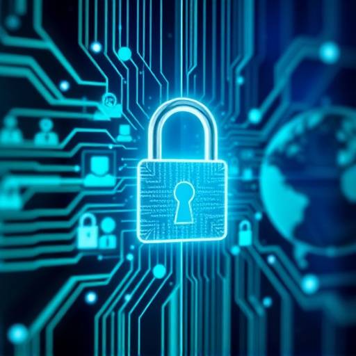 Abstract depiction of secure data encryption with digital locks.