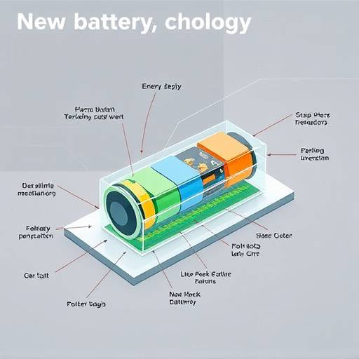 Diagram of a new type of battery technology with enhanced energy density
