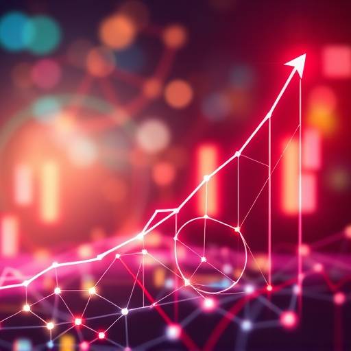 Graph showing rapid growth in the digital economy with interconnected nodes.