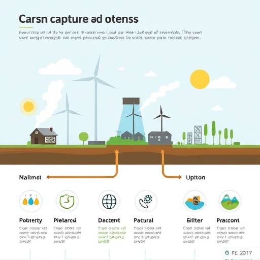 Infographic illustrating the process of carbon capture and utilization